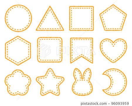 Crayon material Frame set of various shapes Crayon material Frame set of various shapes 96093959