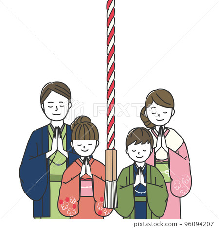 一家四口參拜神社 96094207