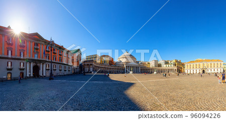 Piazza del Plebiscito and Old Architecture Buildings in Downtown City of Naples, Italy. Piazza del Plebiscito and Old Architecture Buildings in Downtown City of Naples, Italy. 96094226