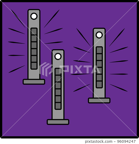 Loudspeakers. Loud noises at a concert. Multimedia installation, vector Loudspeakers. Loud noises at a concert. Multimedia installation, vector 96094247