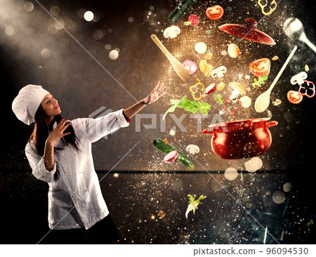 Magic chef ready to cook a new dish Magic chef ready to cook a new dish 96094530