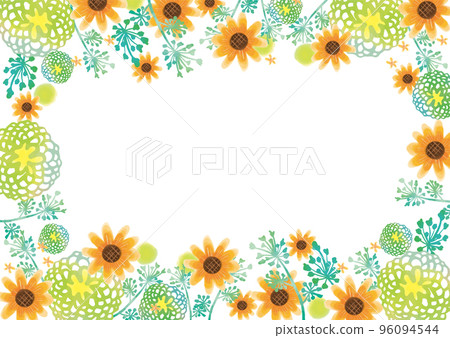 Scandinavian sunflower and plant background material 96094544