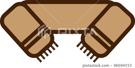 Scarf icon. Neckwear for cold weather. Clothes and accessories, scarf symbol 96094553