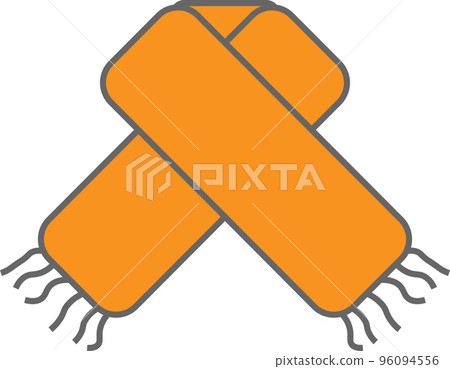 Scarf icon. Neckwear for cold weather. Clothes and accessories, scarf symbol 96094556