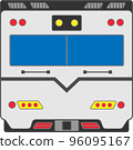 Train icon front view. Modern subway car. Flat color design. Vector illustration. 96095167