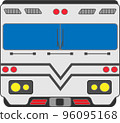 Train icon front view. Modern subway car. Flat color design. Vector illustration. 96095168