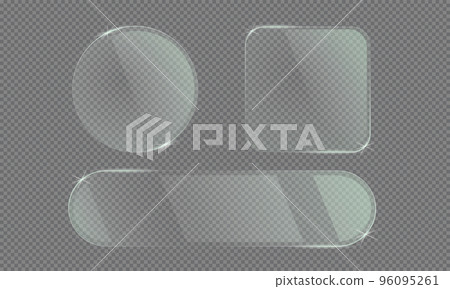 Acrylic or glass plates with reflection effect for mockup on a transparent background 96095261