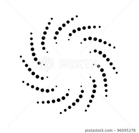Dot radial circle lines. Circular radiating speed geometric lines. Sun star rays symbol. Abstract halftone striped design element. Motion lines. Vector illustration isolated on white background 96095276