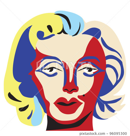 Abstract pop art portrait of blonde girl Abstract pop art portrait of blonde girl 96095300