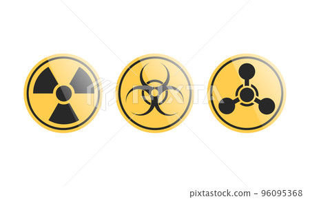 Danger sign, Radiation sign, Biohazard sign, Chemical weapon sign 96095368