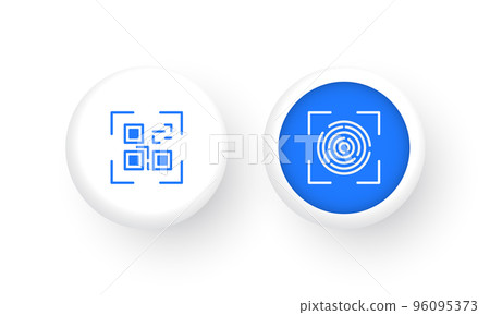 QR code scan, Fingerprint scan icon set, Website design, Mobile app 96095373