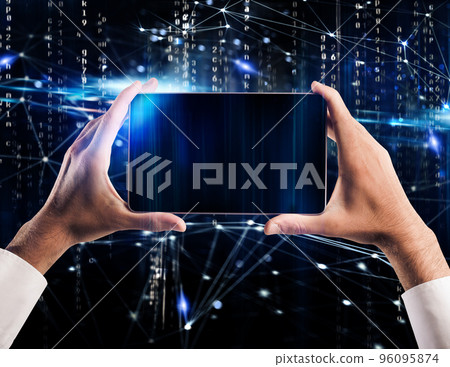 Internet network communication with tablet Internet network communication with tablet 96095874