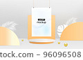 Hanging Poster Mockup on Podium Background 96096508
