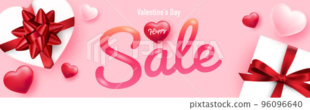 Valentine's Day Sale vector illustration background (sale, banner, promotion) 96096640