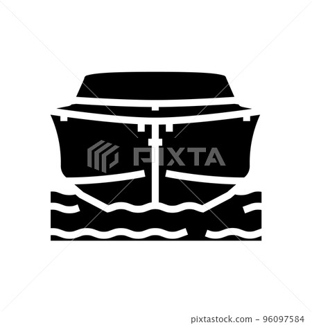 boat transport vehicle glyph icon vector illustration 96097584