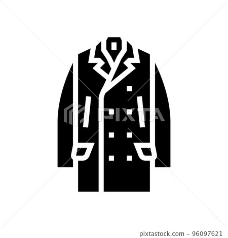 peacoat outerwear male glyph icon vector illustration 96097621