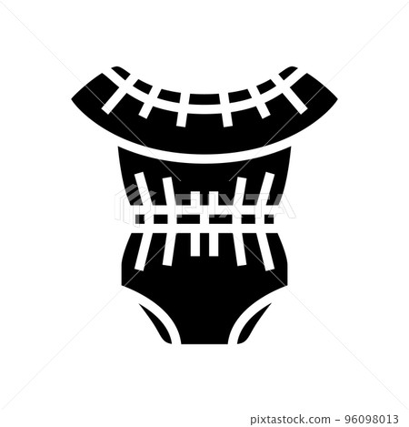 neck romper girl baby cloth glyph icon vector illustration 96098013