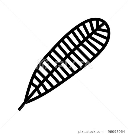 plumeria tropical leaf line icon vector illustration 96098064