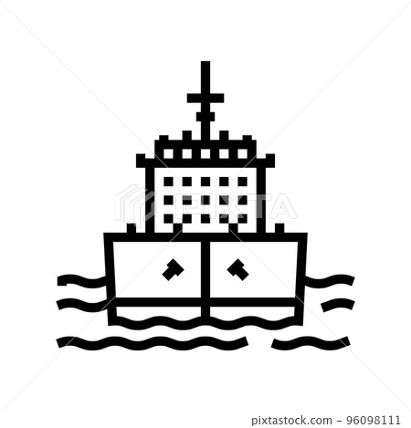 ship transport vehicle line icon vector illustration 96098111