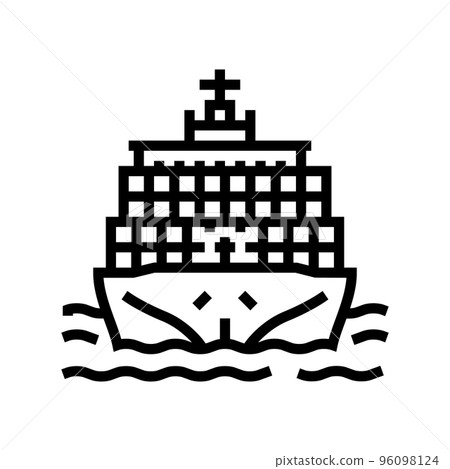 cargo transport vehicle line icon vector illustration cargo transport vehicle line icon vector illustration 96098124