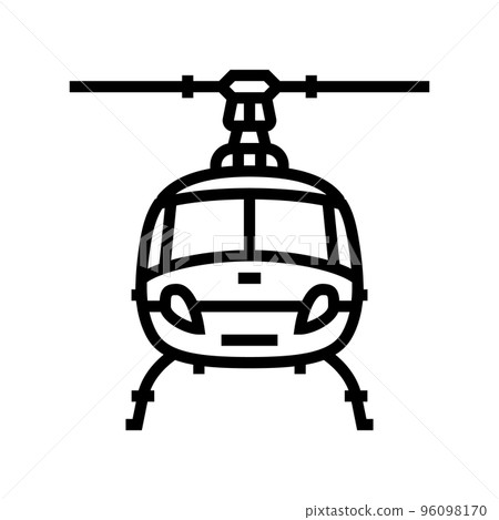helicopter transport vehicle line icon vector illustration 96098170