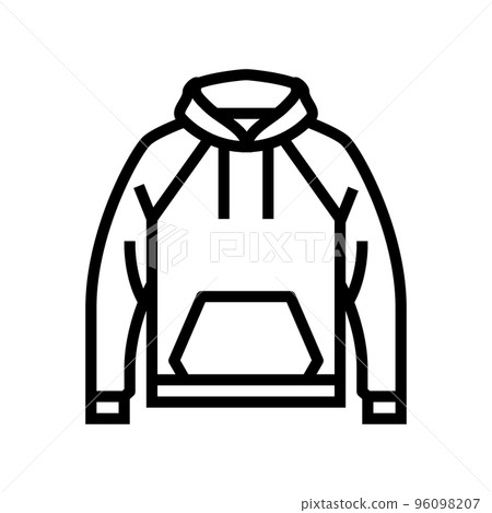 hoodie outerwear male line icon vector illustration 96098207