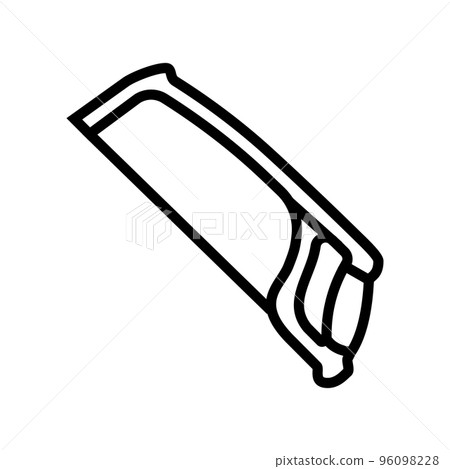 hack hand saw line icon vector illustration 96098228