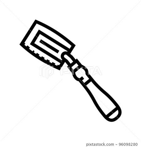 veneer hand saw line icon vector illustration 96098280