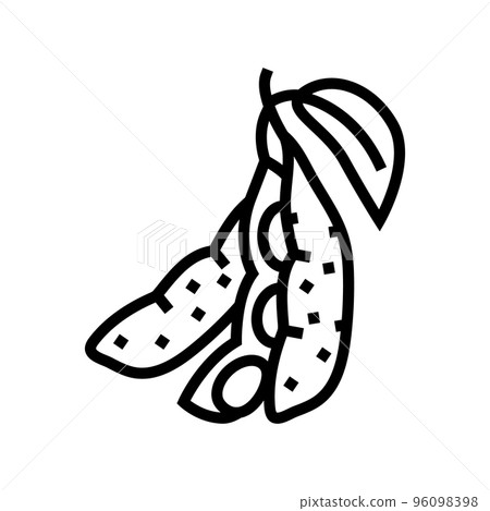 soy plant leaf line icon vector illustration soy plant leaf line icon vector illustration 96098398