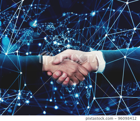 Concept of internet handshake over internet network Concept of internet handshake over internet network 96098412