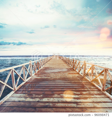 Pier on the sea at sunset Pier on the sea at sunset 96098471