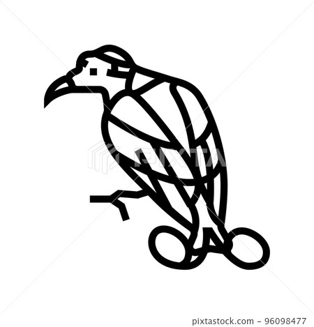 wilsons bird of paradise bird exotic line icon vector illustration 96098477