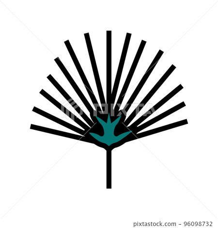 chamaerops tropical leaf color icon vector illustration 96098732