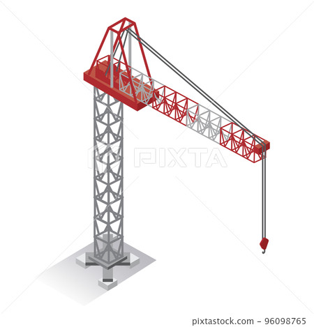 Isometric_Three-dimensional tower crane illustration 96098765