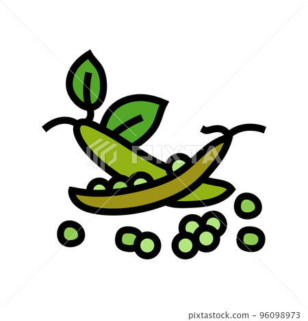 peas pod seed grain color icon vector illustration peas pod seed grain color icon vector illustration 96098973