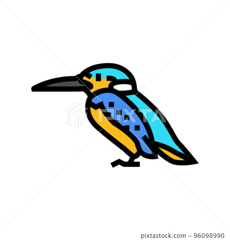 kingfisher bird exotic color icon vector illustration 96098990