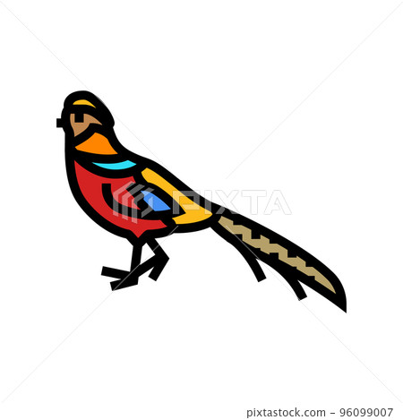 golden pheasant bird exotic color icon vector illustration golden pheasant bird exotic color icon vector illustration 96099007