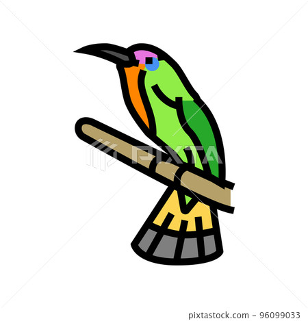 red bearded bee eater bird exotic color icon vector illustration 96099033