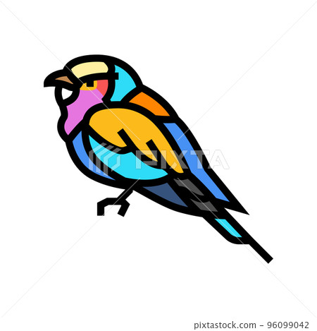 lilac breasted roller bird exotic color icon vector illustration lilac breasted roller bird exotic color icon vector illustration 96099042