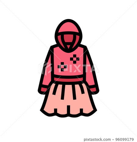 sweater dress tulle skirt girl baby cloth color icon vector illustration 96099179