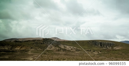 sandstone rock formation at Imata in Salinas and Aguada Blanca National Reservation, Arequipa, Peru 96099335