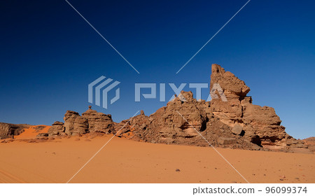 Abstract Rock formation at Tamezguida in Tassili nAjjer national park, Algeria 96099374