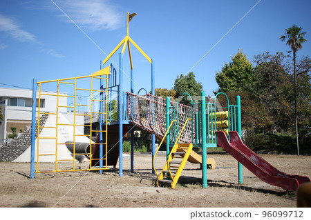 Park playground equipment, slide, park, Mt. Fuji 96099712