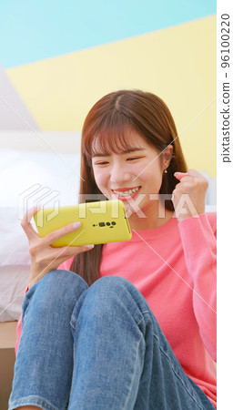 woman use phone woman use phone 96100220