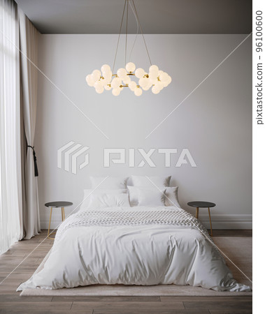 3d rendering of new hotel bedroom design interior 96100600