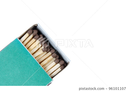 Close-up of a green matchbox isolated on white background with clipping path Close-up of a green matchbox isolated on white background with clipping path 96101107