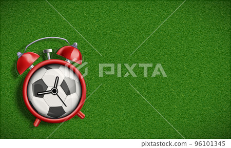 Ringing alarm clock on the football field 96101345