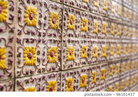 Traditional portuguese tile Azulejo textured wall 96101437