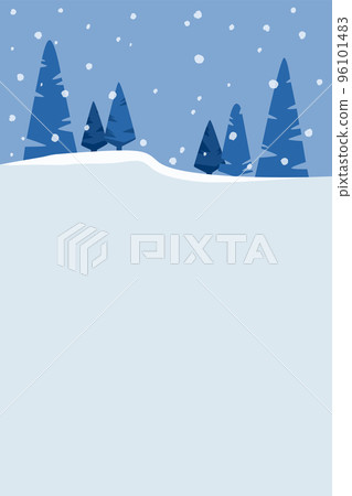 Winter Landscape with Conifer Trees at Horizon 96101483