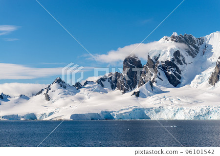 Antarctic landscape with iceberg at sea 96101542